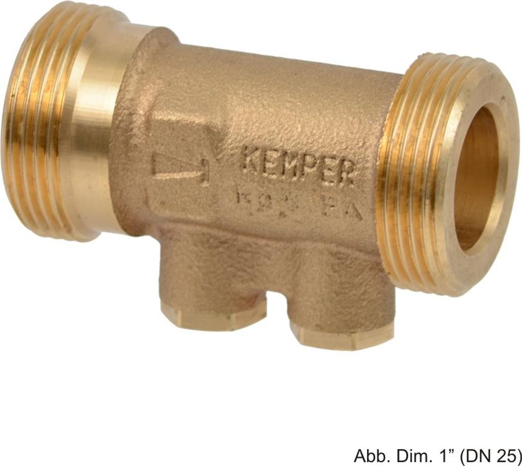 Kemper-Weser Durchgangs-Rückflussverhinderer DN20, AG 1", 1581G02000