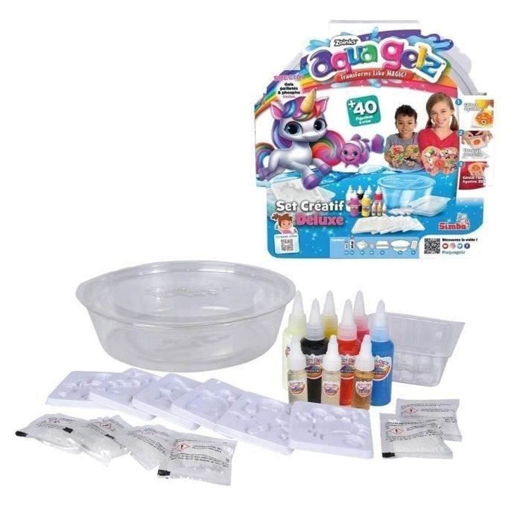 Aqua Gelz Set Créatif Deluxe, 3D Figuren Set, Kinder Bastelset, Farbige Gels, Ab 8 Jahren