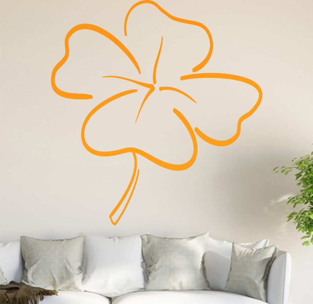 Kleeblatt Wandtattoo in 6 Größen - Wandaufkleber Wall Sticker - Dekoration, Küche, Wohnzimmer, Schlafzimmer, Badezimmer