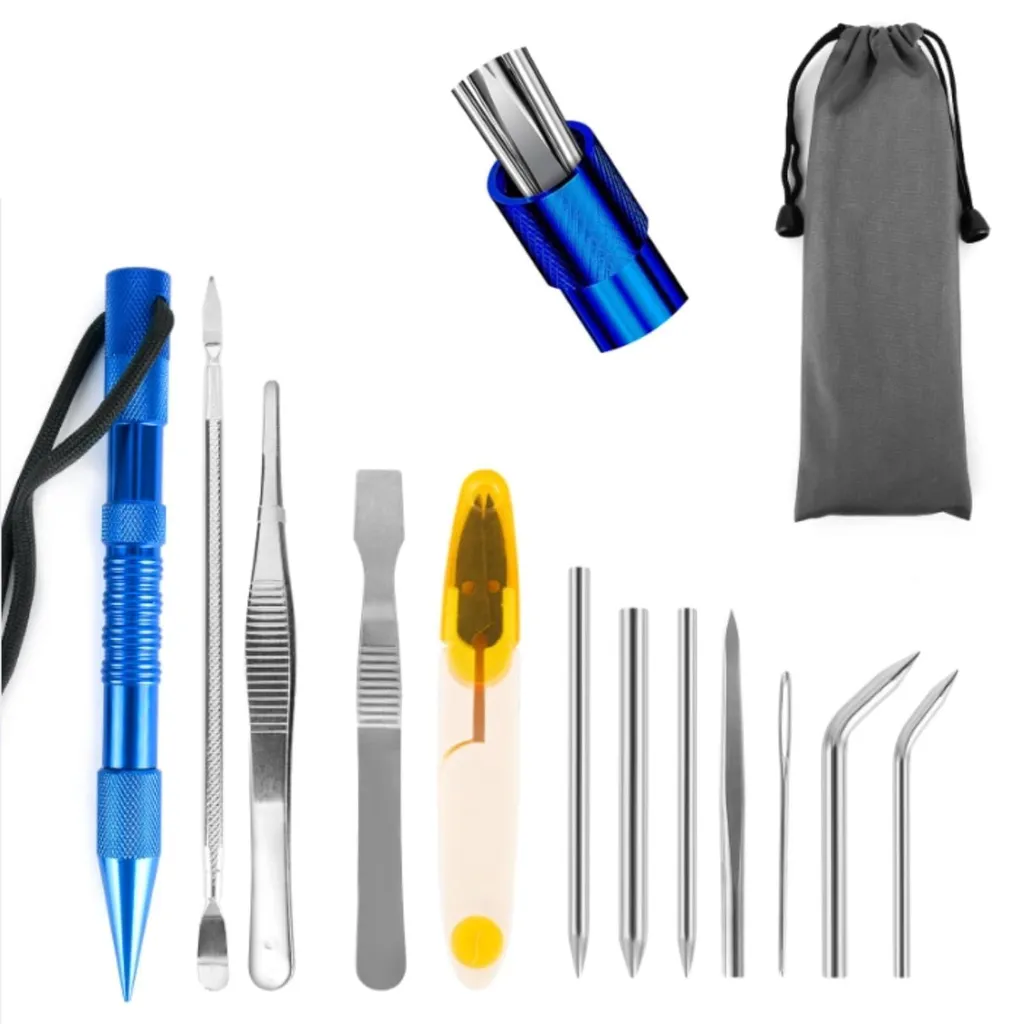 Aiguilles Paracord en acier inoxydable et outil de lissage 12 pièces