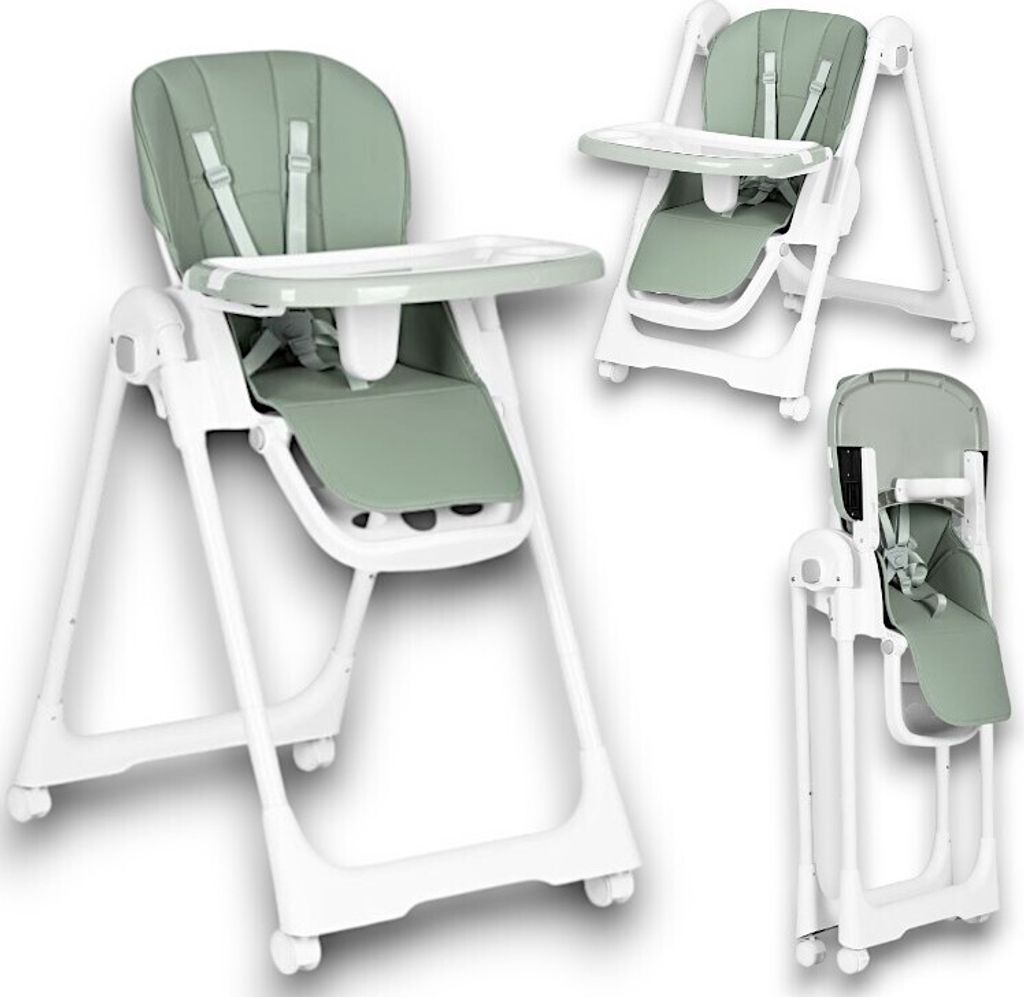 Baby Hochstuhl mitwachend verstellbare Sitzhöhe | Klappbarer Kinderfütterungsstuhl mit Radfeststellern | Kinderhochstuhl mit 5-Punkt-Gurt