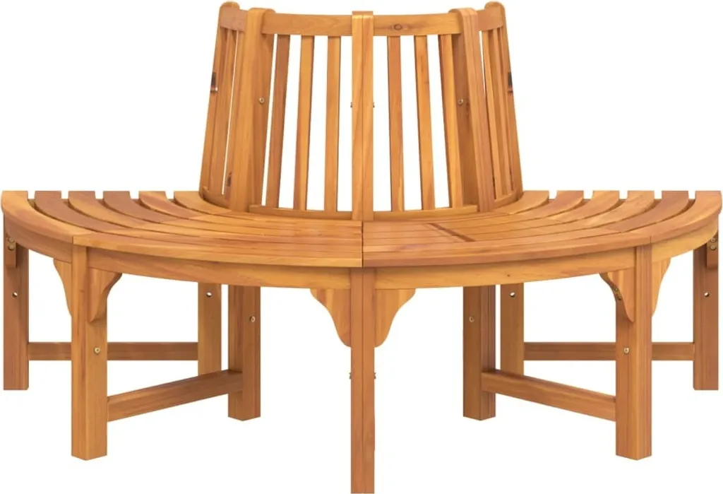 Banc d'arbre bois massif eucalyptus 160 cm résistant aux intempéries - 3