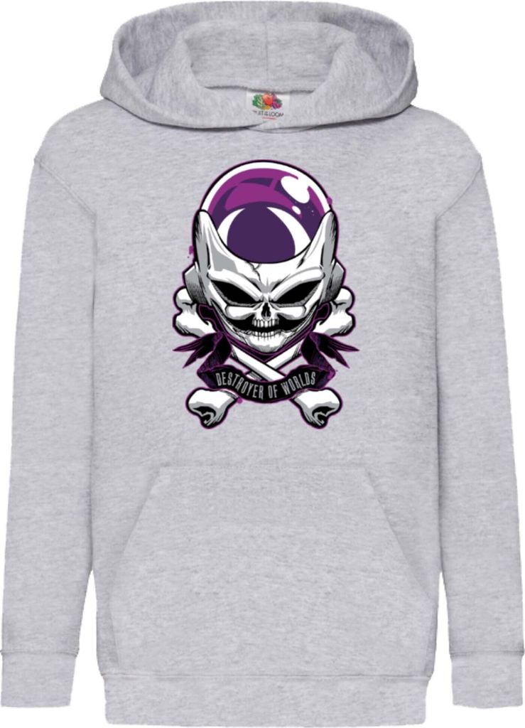 Kinder Kapuzenpullover Dragon Anime Manga Ball Z Frieza 01, 7-8 Jahr - 128 / Grau