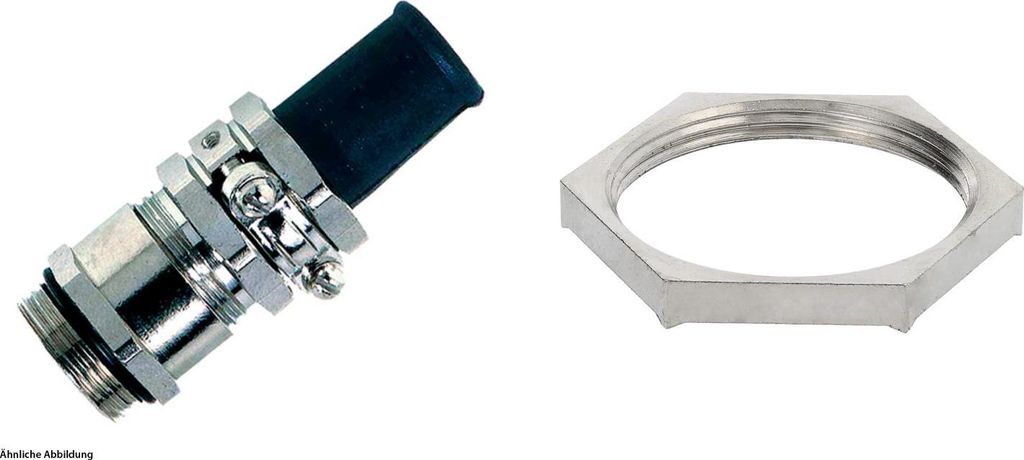 LAPP Verschraubung mit Biegeschutz EMV und Gegenmutter PG16x1,41 Messing (CuZn) vernickelt Gewindelänge 6,0mm - 1 Stück