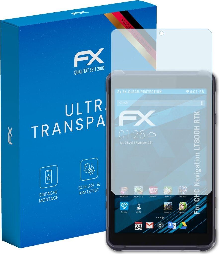 atFoliX FX-Clear 2x Schutzfolie kompatibel mit CHC Navigation LT800H RTK Displayschutzfolie