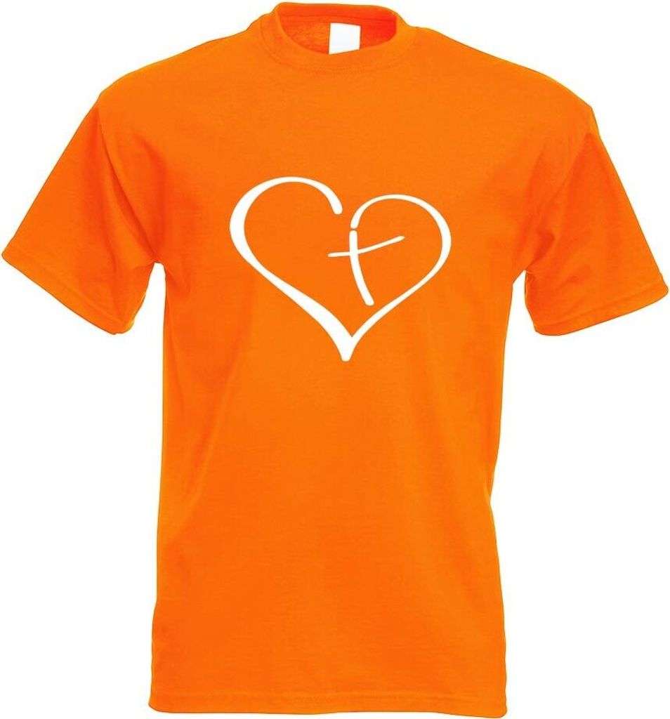 Kiwistar - T-Shirt - orange - Christian Love Motiv Bedruckt Funshirt Design Print - mit Motiv Bedruckt - Funshirt Design - Sport - Freizeit - Herre...