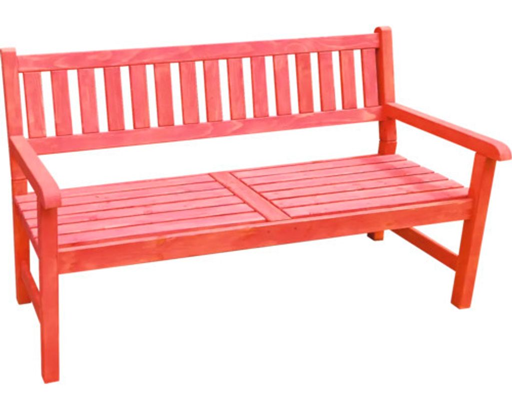 Zahradní lavice dřevěná RADOST 120 x 53 x 92 cm červená Obrázek produktu 