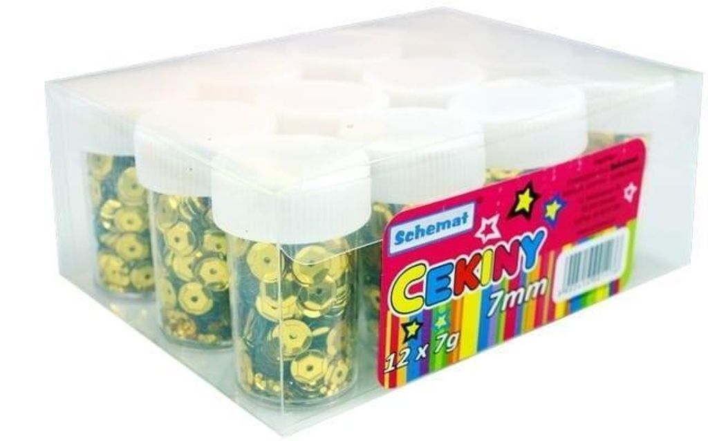 Cekiny złote 7mm 12 x 7g do dekoracji