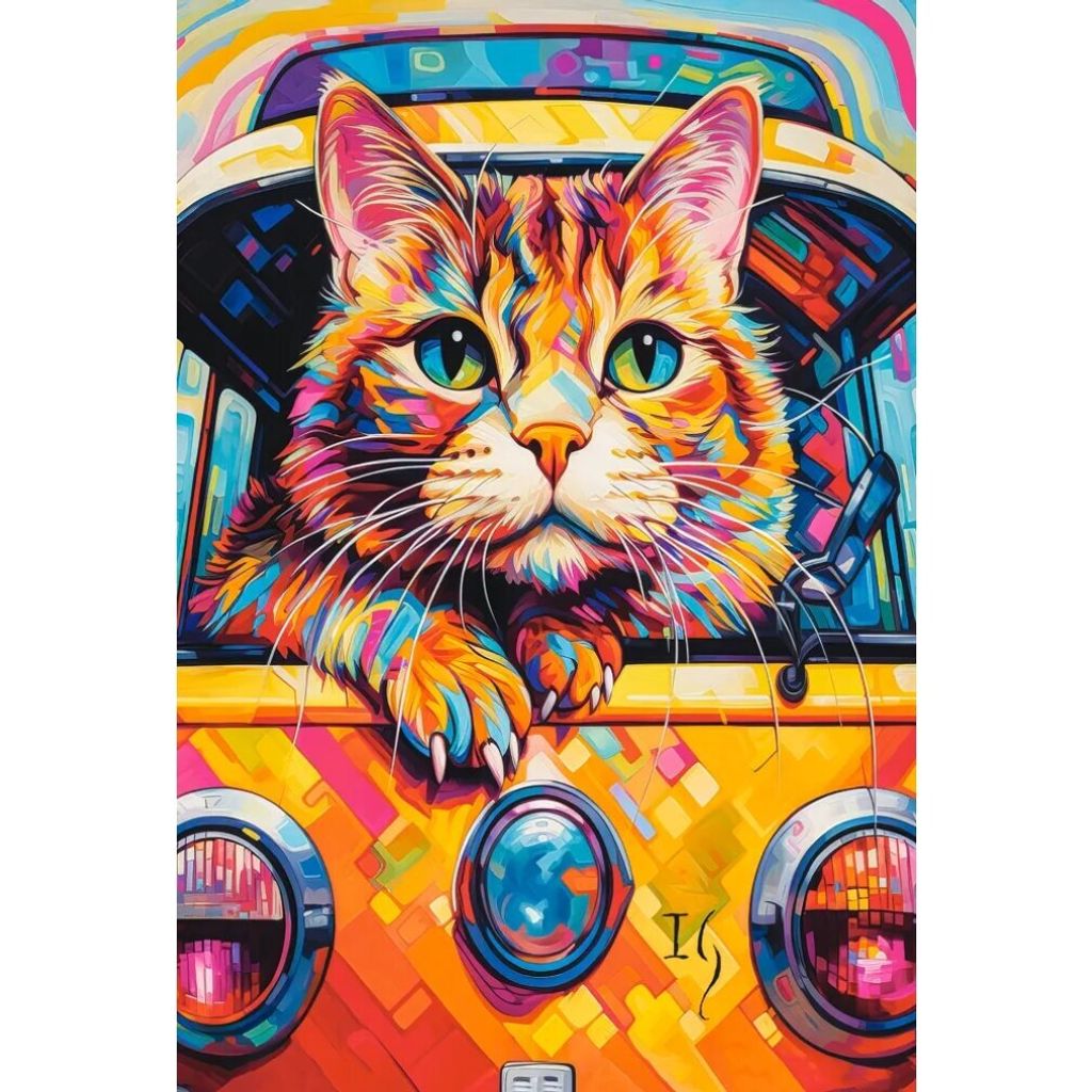 Castorland Puzzle Cat Bus Travel - 1000 Teile Jigsaw Puzzle
