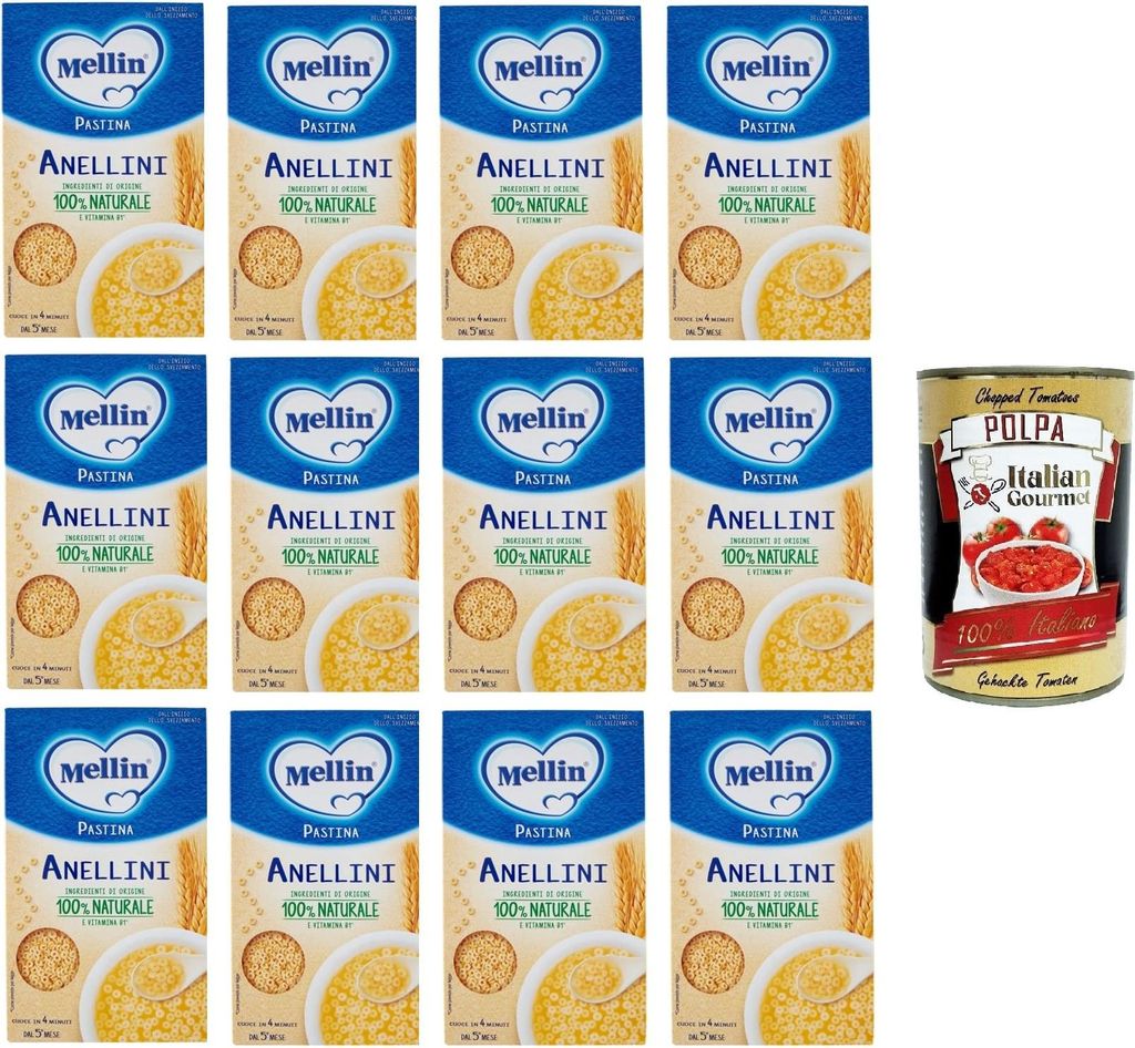 MELLIN 100% natürliche Pastina Anellini mit Weichweizenmehl Produktbild 