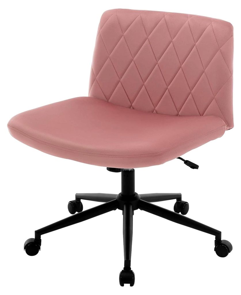 Bürostuhl ohne Armlehnen, Schreibtischstuhl mit breiter Sitzfläche, höhenverstellbarer Drehstuhl, ergonomischer Schneidersitz, Lesesessel bis 15...