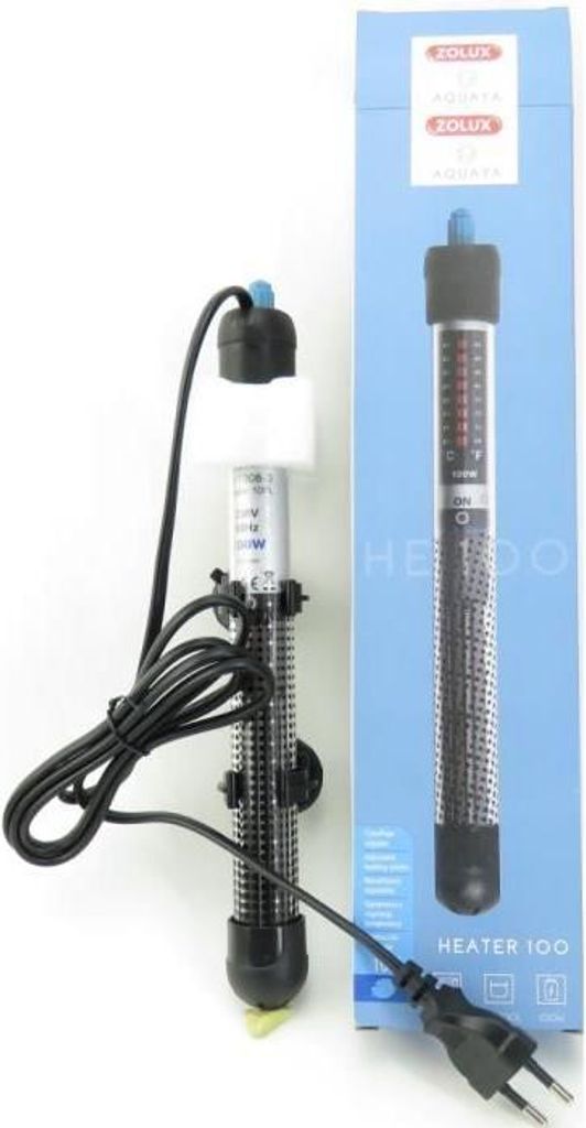 Zolux Aquarium Heizung, 100 W, 27 cm Länge, Für 50 bis 100 Liter Aquarien, Schwarz