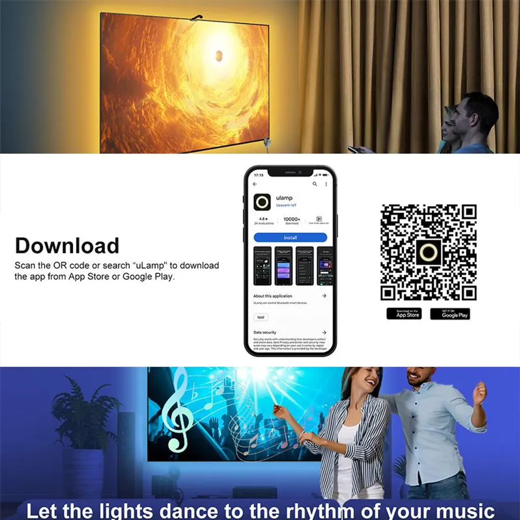 INF Rétro-éclairage LED Immersif avec Pilote de Synchronisation USB-TV