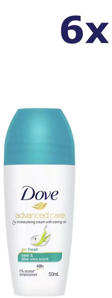 6x Dove Deo Roll-on - Go Fresh Peer & Aloe Vera 50ml