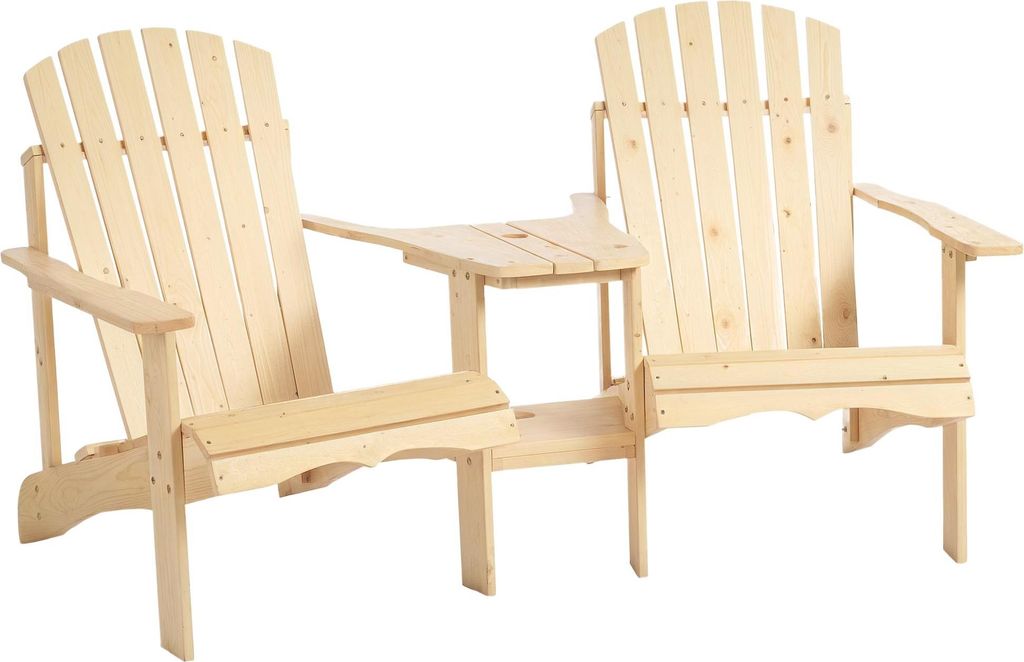 Krzesło ogrodowe Outsunny Adirondack ze stołem i otworem na Zdjęcie produktu 