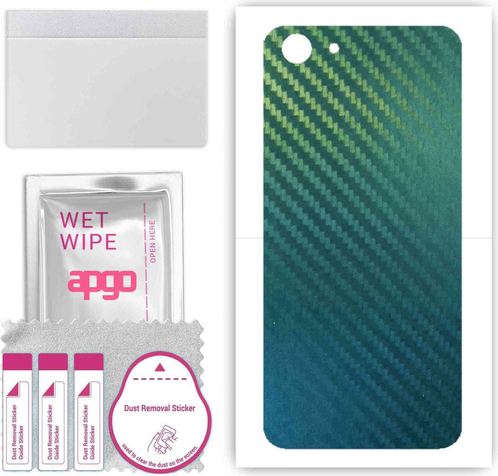 apgo Rückseite Schutzfolie, Skin, kompatibel mit Oppo A1k, Hinten Displayschutzfolie aus Vinylfolie, kratzfest, einfache Montage - Kohlenstoff-Cha...
