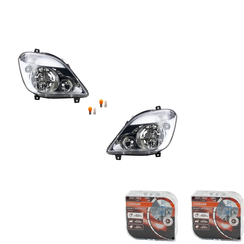 Johns, Scheinwerfer Osram Night Breaker Laser passend für Mercedes Sprinter 906 zu L R 9068200161 A9068200161 9068200261 A9068200261
