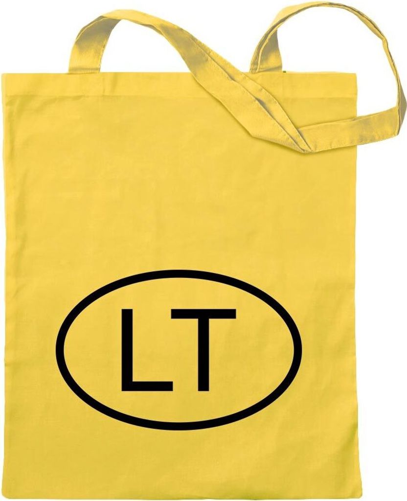 Kiwistar - Baumwolltasche - gelb - Litauen LT - Tragetasche Stoffbeutel Umhängetasche Langer Henkel