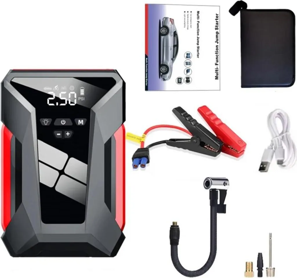 Booster de démarrage auto 4 en 1 idéal pour voyages et dépannage