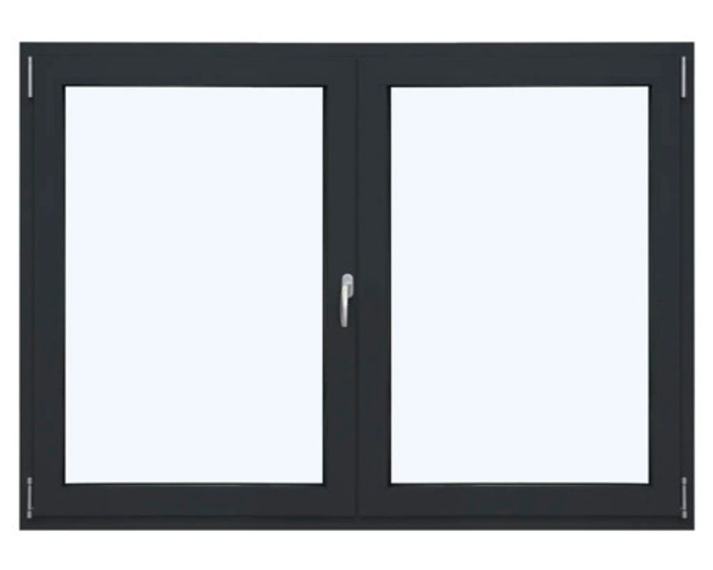 ARON Ternum Aluminiumfenster RAL 7016 anthrazitgrau 2 Flügelig (Dreh-Kipp/Dreh) mit beweglichem Pfosten (Stulp) 1000x120