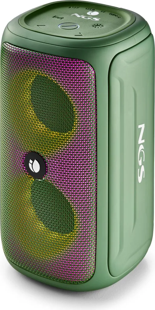 NGS Roller Beast Enceinte Bluetooth Stéréo 32W Vert Puissante et Mobile