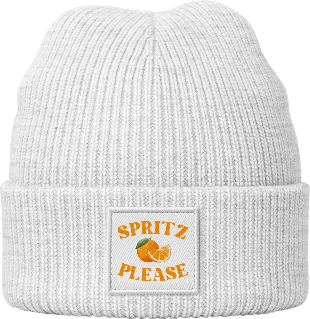 Herren Mütze Beanie Bedruckt Spritz Please Wintermütze Aufdruck Print Strickmütze Apres Ski Rippstrick Neverless