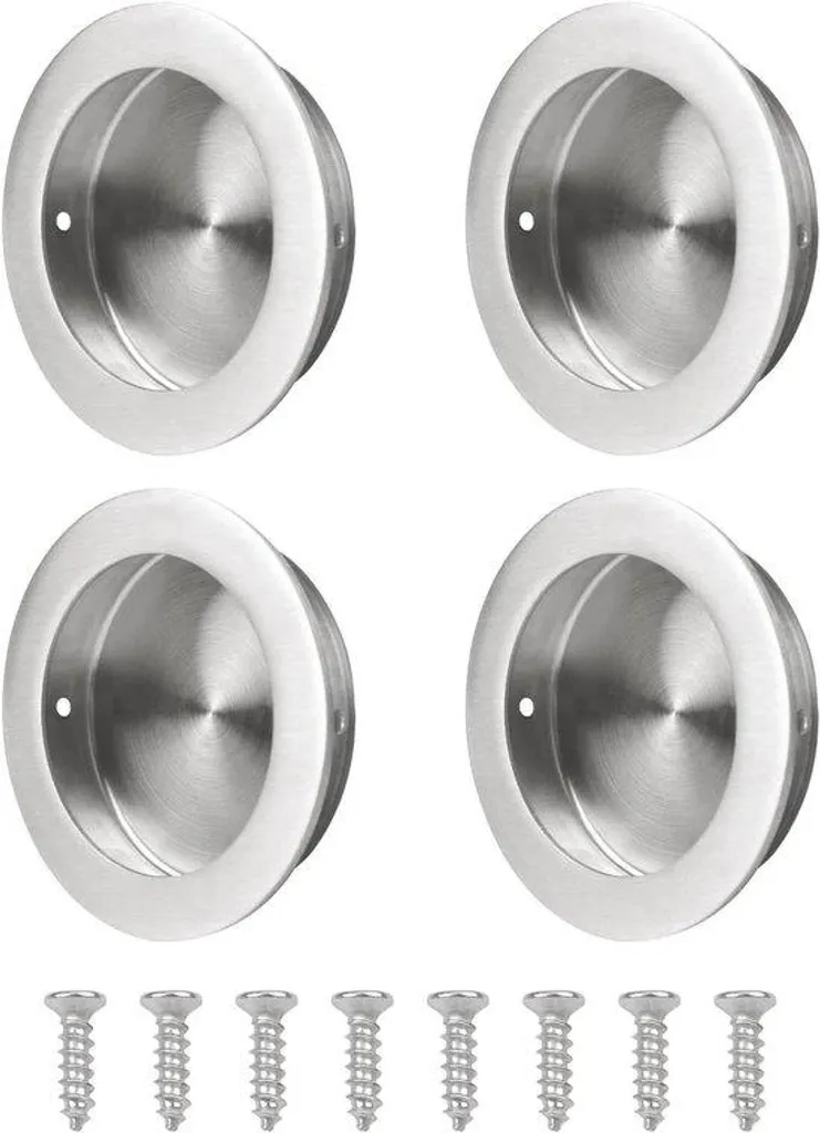 Poignée encastrée inox brossé 69 cm design minimaliste lot de 4