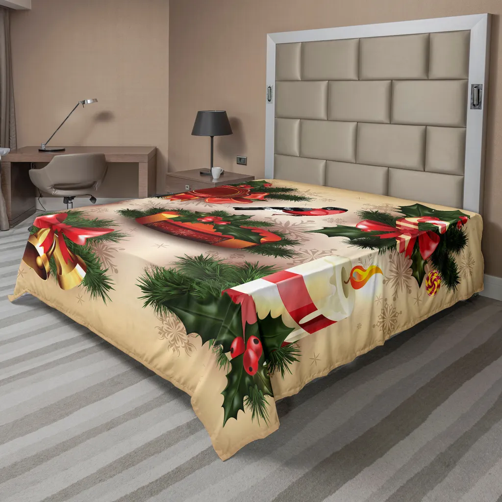 Linge de lit Noël vintage pour décorer votre chambre d'amis 266x260cm