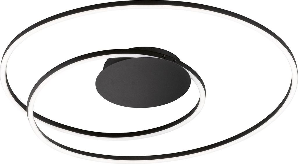 LED Deckenleuchte, Metall, Schwarz, Fernbedienung, Dimmbar