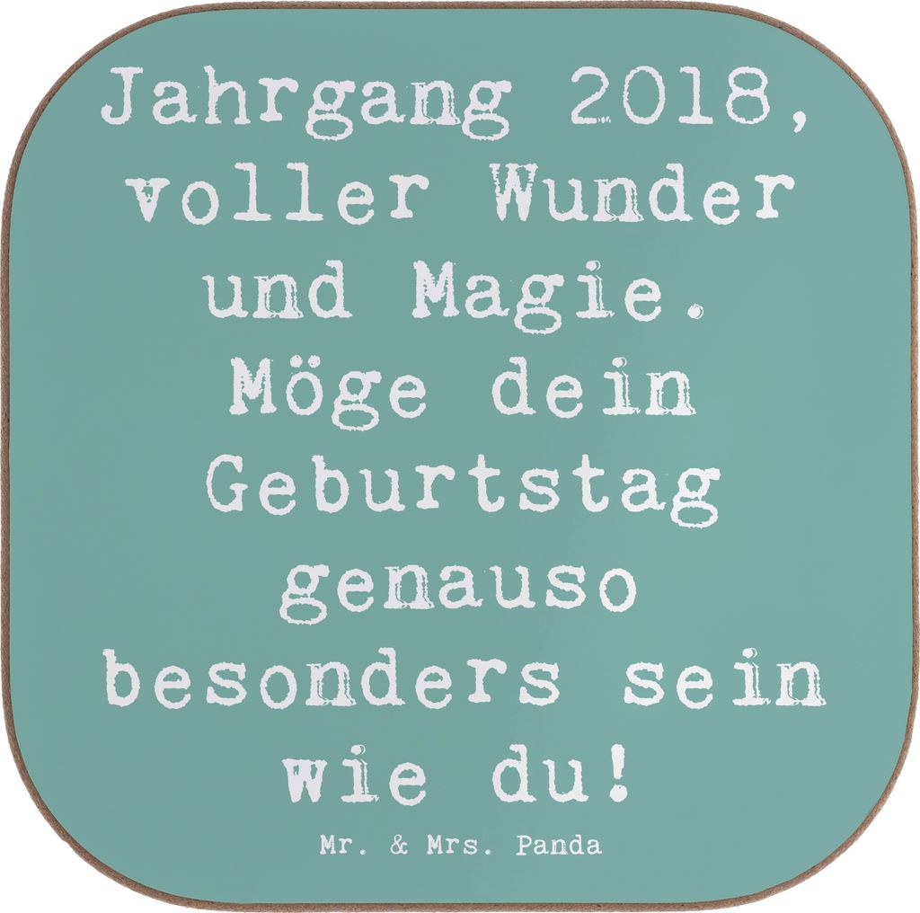 Mr. & Mrs. Panda Tassenuntersetzer Spruch 2018 Geburtstag - Meeresbrise - Geschenk, Alter, Coaster, Geburtstagsgeschenk, Geburtsjahr, gläserunters...