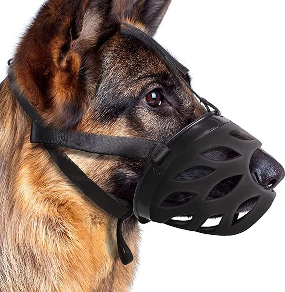Hundemaulkorb, atmungsaktiver Korbmaulkorb für kleine, mittlere und große Hunde, verhindert Beißen, Bellen und Kauen