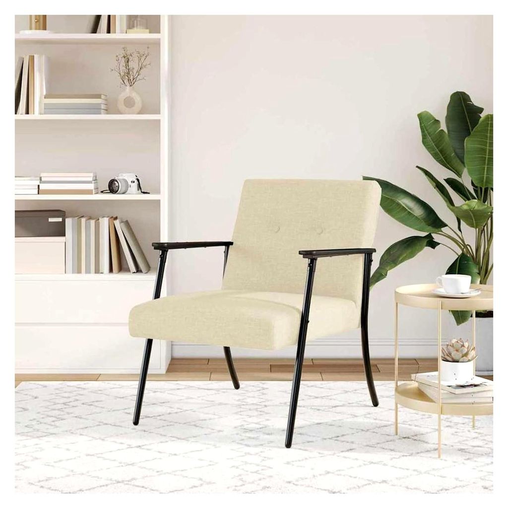 Ergonomischer Sessel aus samtigem Stoff mit stabilem Holz-Stahl-Rahmen - Ideal für Wohnzimmer und Schlafzimmer