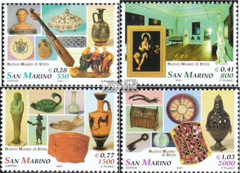Briefmarken San Marino 2001 Mi 1970-1973 (kompl.Ausg.) postfrisch Staatsmuseum