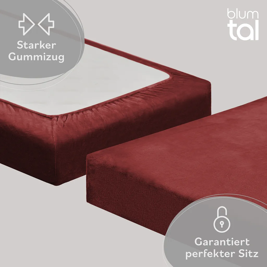 Blumtal Lenzuolo Con Angoli 140x200 Cm In Cotone 135g/m² – Taupe, Altezza 20 Cm