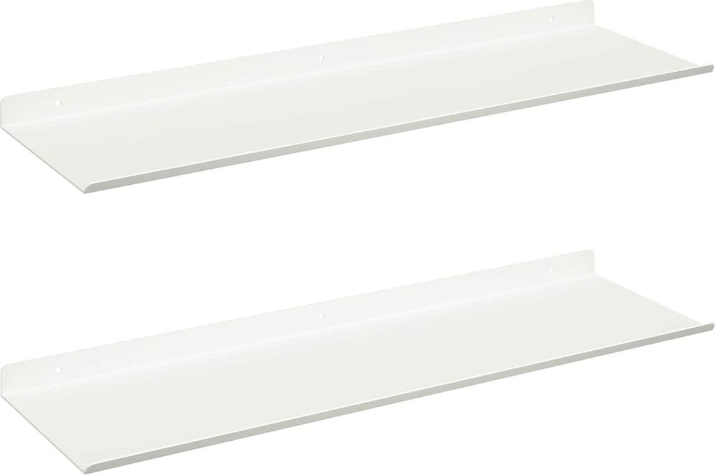Schwebendes Regal 2 pcs Weiß 60 x 18 x 2,5 cm Stahl