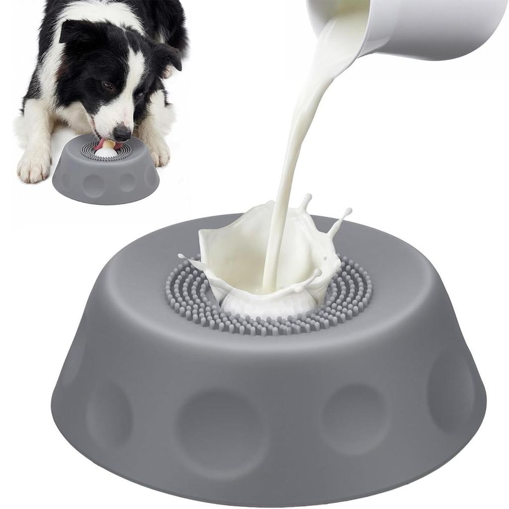 Schleckball Hund Silikon, Schleckmatte Hund, Antischlingnapf Hunde Katze mit Saugnapf, Futternapf Hundenapf Schleckmatte für Anti Schling Napf