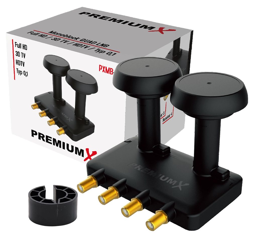 PremiumX Quad Monoblock LNB 6° PXMB-6Q Sat für 4 Teilnehmer Produktbild 