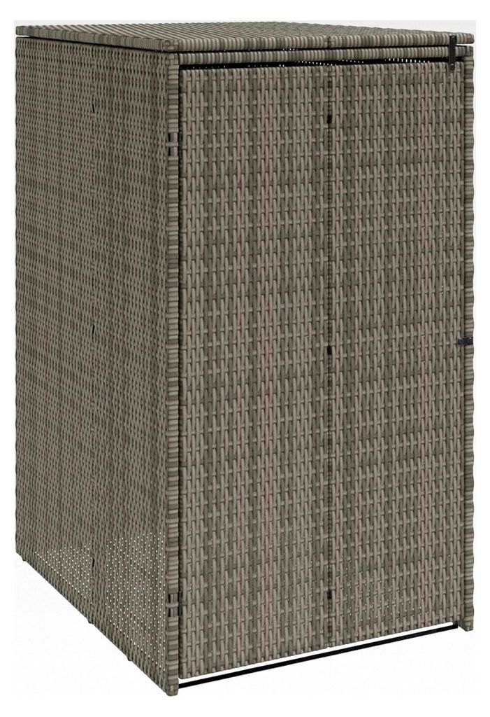 Mülltonnenbox Grau 65 x 80 x 115 cm aus Polyethylen, für Garten und Terrasse, rechteckig, modernes Design, langlebige Materialien, umweltfreundli...