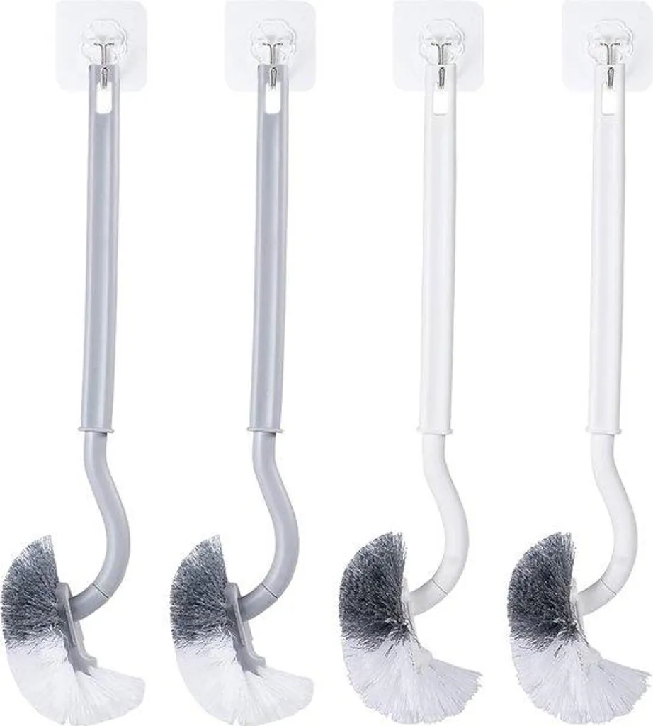 Brosse de WC longue et souple en lot de 4 pour nettoyage en profondeur