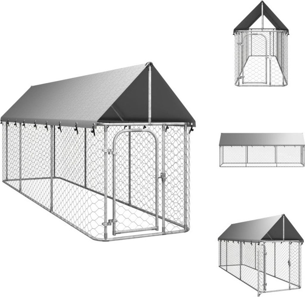 vidaXL Vonkajšia búda pre psov so strechou 400x100x150 cm - Obrázok produktu 