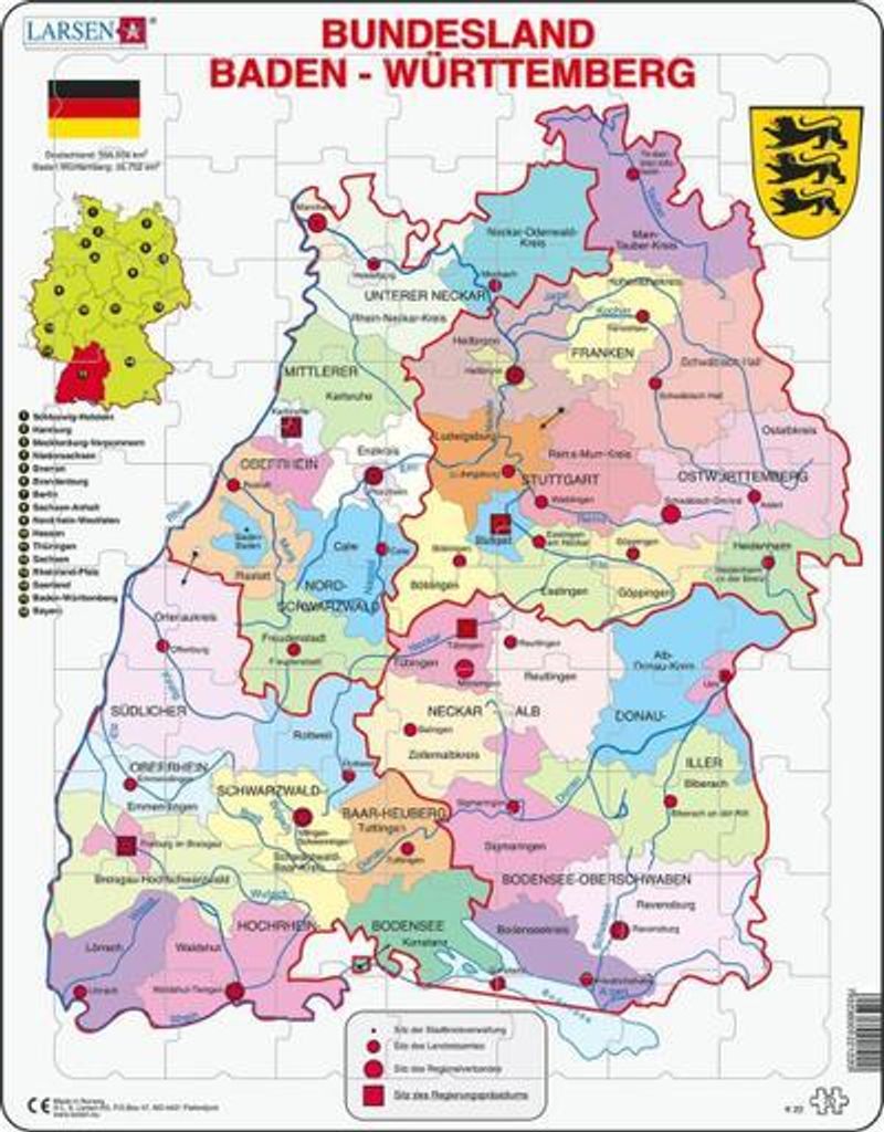 Puzzle - Baden-Württemberg (politisch) Produktbild 