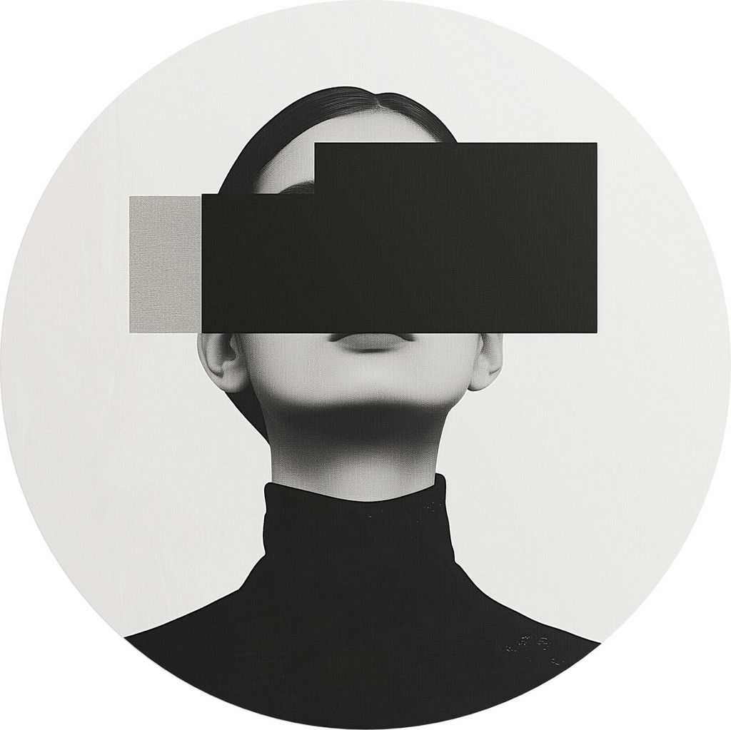DEQORI Fototapete rund Ø 120 cm 'Stille Maskerade' Wand Tapete Leinwand Sticker