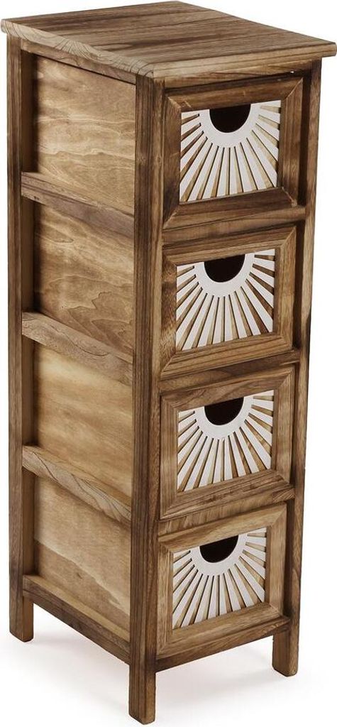 Schubladenschrank Adda aus Holz, Braun, 32 cm breit, 81 cm hoch, 26 cm tief