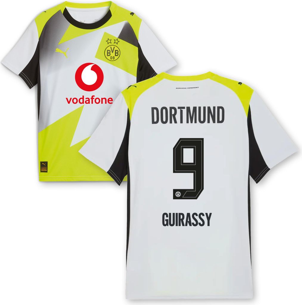 BVB Auswärtstrikot Erwachsen Saison 2025/26 Flock: Guirassy - Größe: M