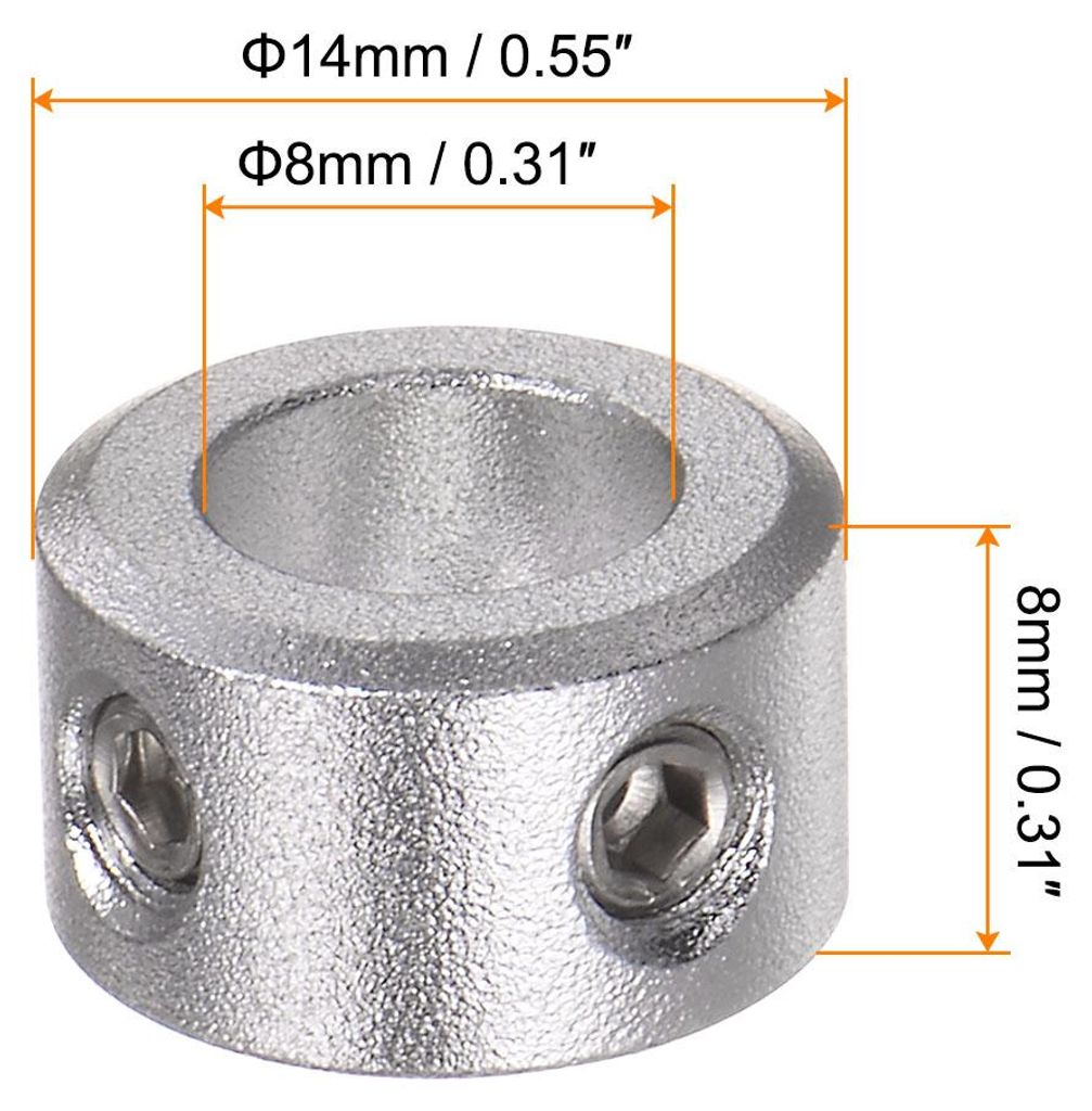 2Stk Stellringe 8mm Bohrung 14mm AD 8mm Breite Wellensicherungsring Tiefenanschlagringe fš¹r Rad Schubkarre Axle Getriebe Montagen CNC Maschine W...