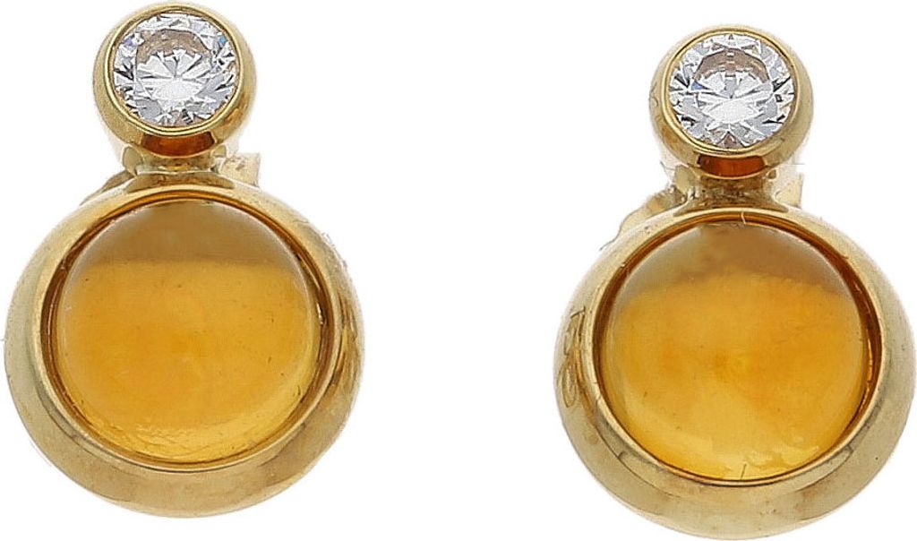 JuwelmaLux Ohrstecker 333 Gold mit Citrin und Zirkonia JL30-06-1885