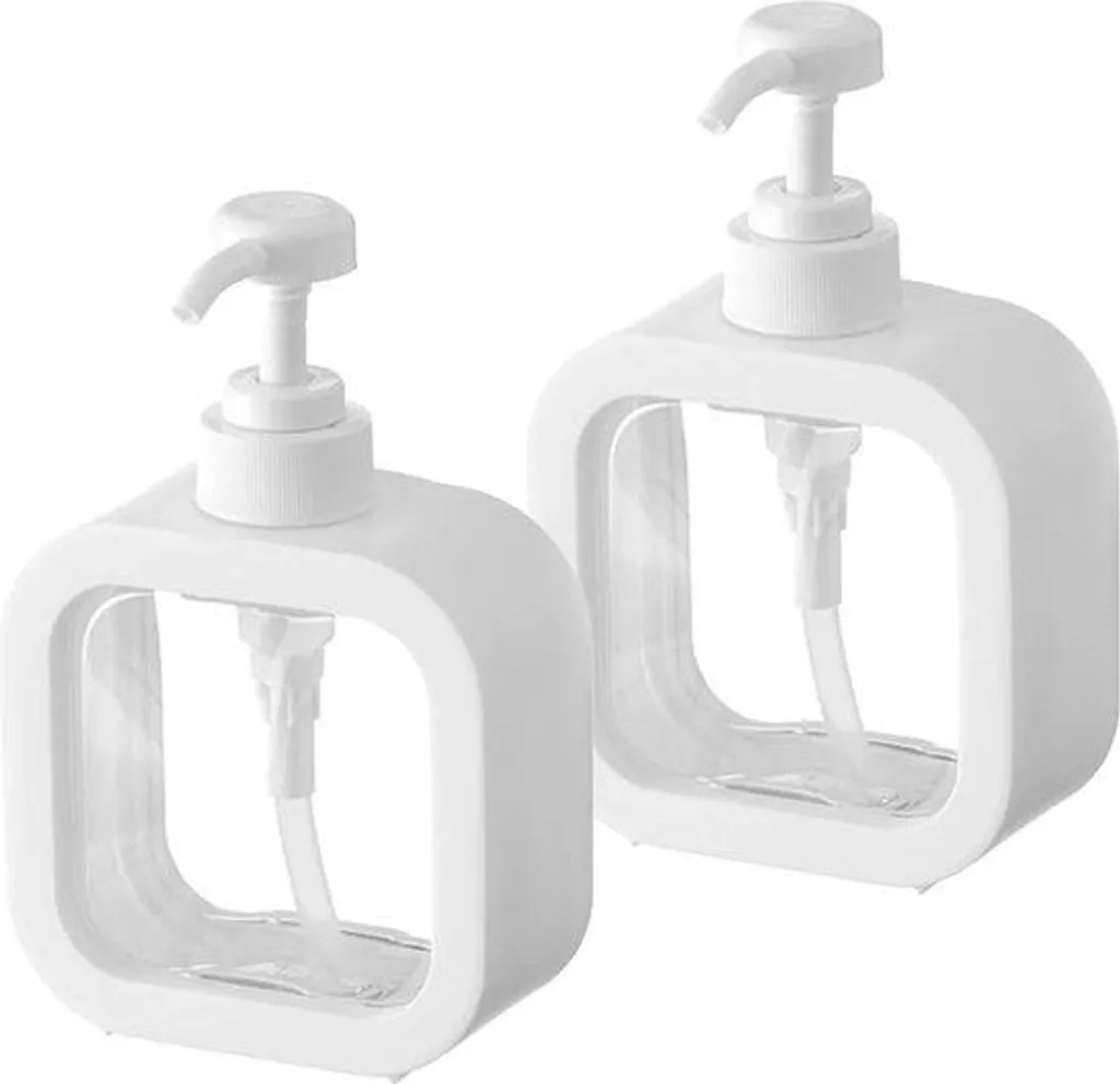 Riokem Lot de 2 Distributeurs de Savon 300ml Transparents Rechargeables
