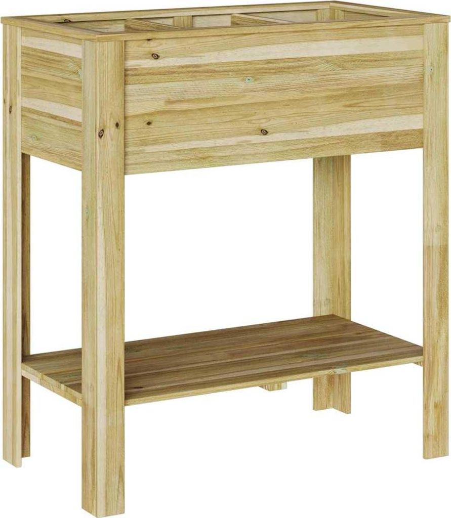 vidaXL Hoher Pflanzer mit Regal Braun 85,5 x 46,5 x 96 cm