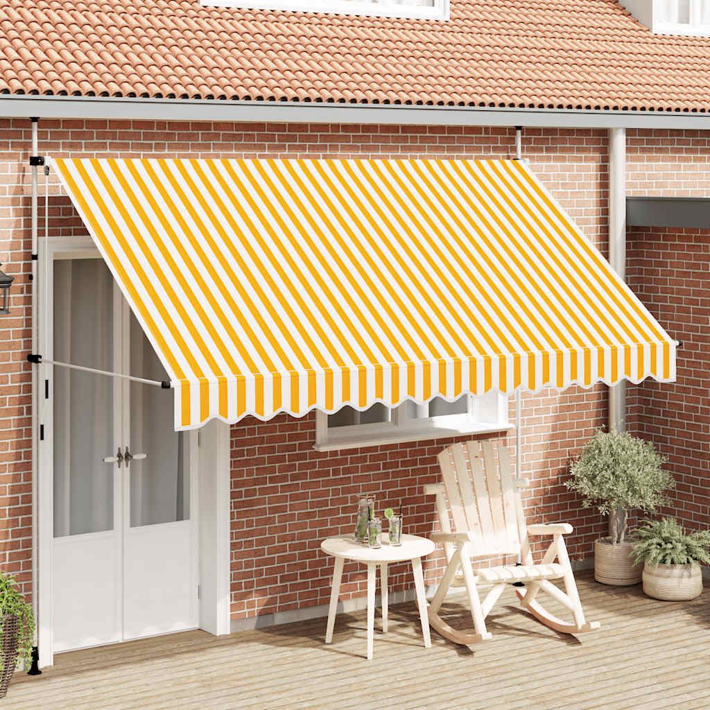 ručně stahovací markýza vidaXL 350 cm oranžová/bílá Obrázek produktu 
