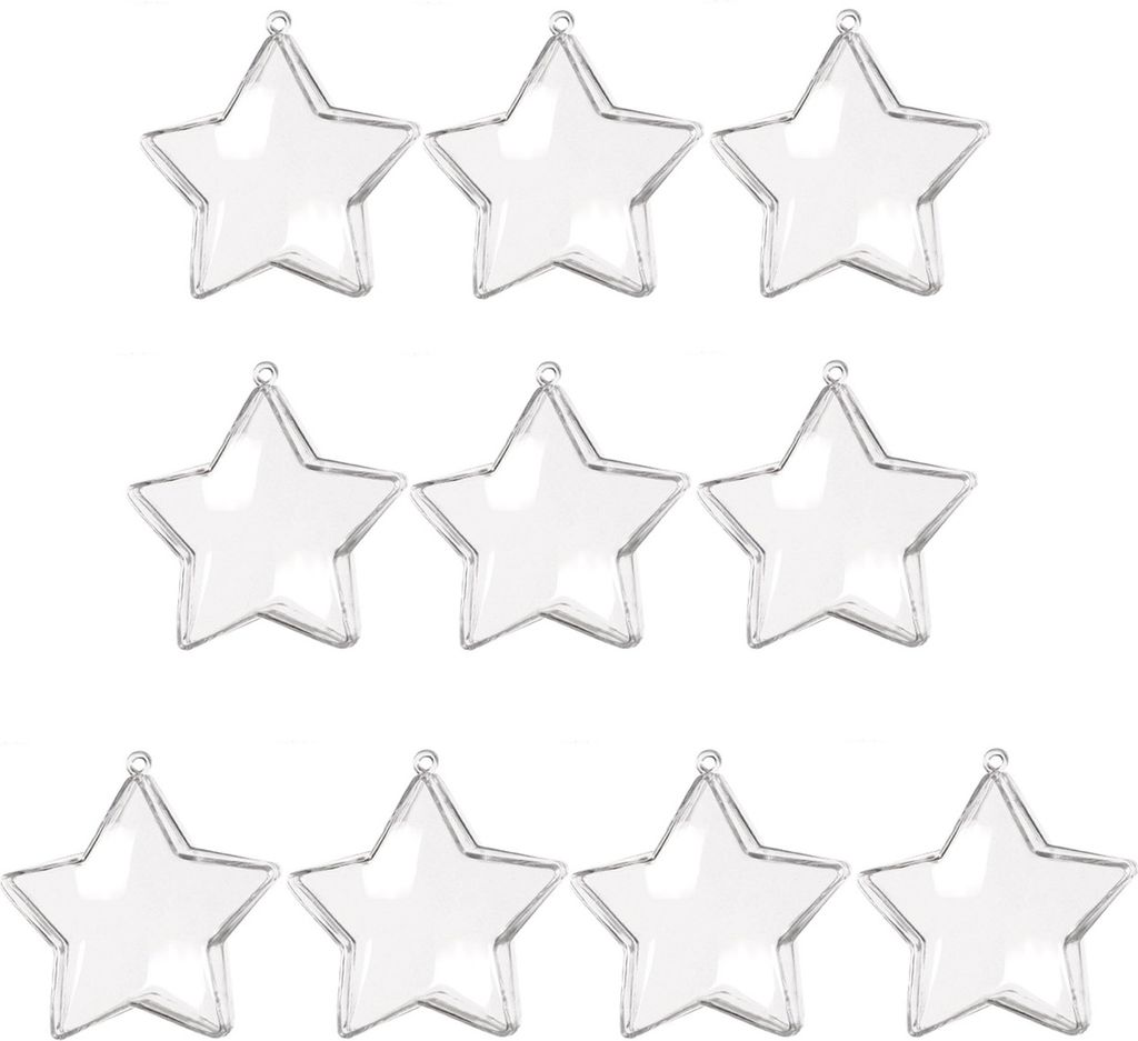 10pcs Verpackungskästen Schöne transparente PS DIY Fünf-Punkte-Sterngeschenkeschachteln für Kinder-Größen:L